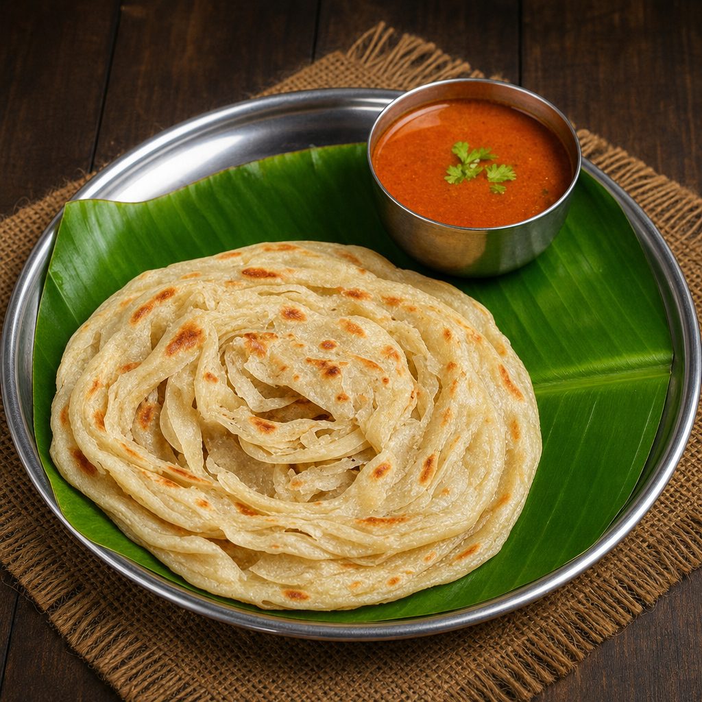Malabar Parotta With Chicken Salna 2pcs.